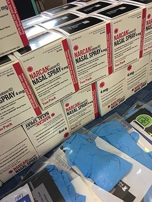 boxes of the overdose reversal drug Narcan
