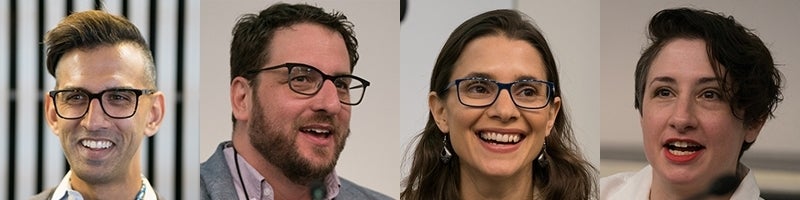 Photo of Panel 2 participants: Christopher Ali, Craig Aaron, Jean Friedman-Rudovsky, and Sarah Jaffe