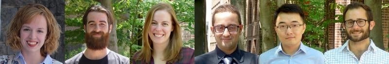 Collage of headshots of Rosemary Clark-Parsons, Daniel Chapman, Kathryn Haglin, Ozan Kuru, Hang Lu, and Matthew Motta