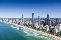 The shoreline of Gold Coast, Queensland, Australia