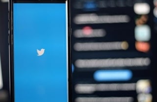 Twitter logo displayed on phone screen; photo credit: Joshua Hoehne / Unsplash