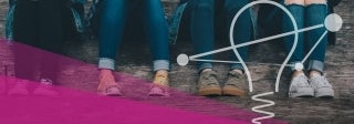 four people sitting on a wooden staircase, photo credit Gaelle Marcel/Unsplash