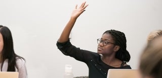 Student raising their hand