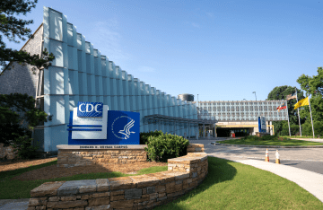 Exterior view of the David J. Sencer CDC Museum at the Edward R. Roybal campus, the headquarters of the Centers for Disease Control and Prevention in Atlanta, Georgia