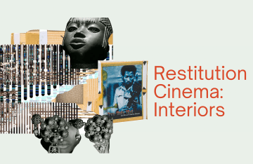 Poster that says "Restitution Cinema: Interiors"