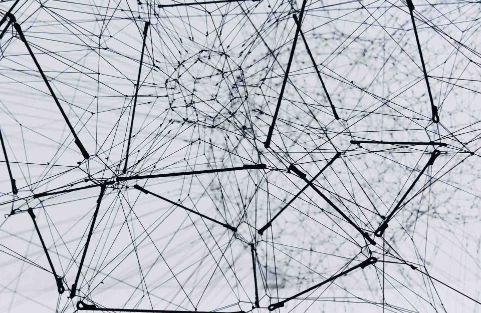 Abstract image of interconnected web, photo credit Alina Grubnyak / Unsplash