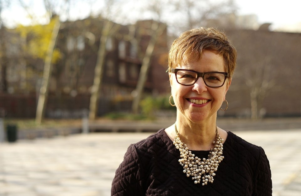 Jo Holz poses for photo outside of Annenberg School