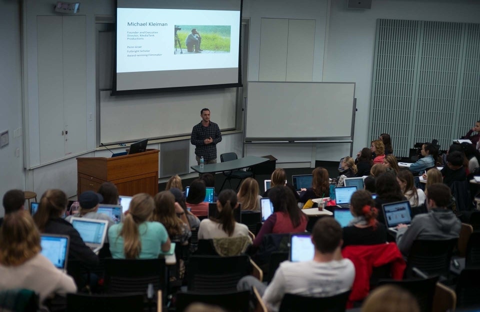 Michael Kleiman giving lecture